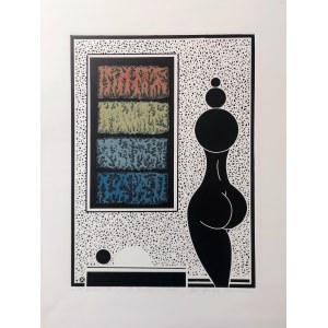 Henryk Płóciennik, Linogravure + sur carton Dans la galerie 37 2005