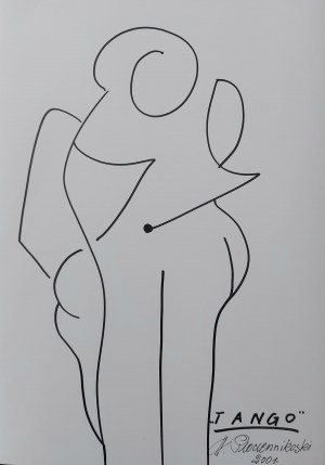 Henryk Plóciennik, Ink drawing on cardboard 
