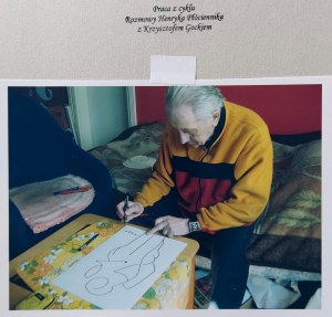 Henryk Plóciennik, Ink drawing on cardboard 