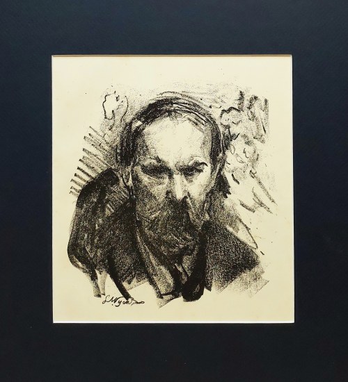 Leon Wyczółkowski (1852 - 1936), Portret prof. Konstantego Laszczki, litografia, 1922