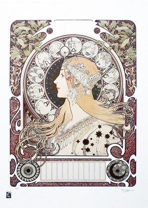 Alfons Mucha (1860 - 1939), Zodiaque (“La Plume”)