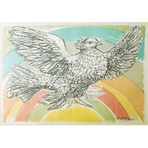 Pablo Picasso (1881 - 1973), Colombe Volante (Arc en Ciel) (Latająca gołębica w tęczy), 1952