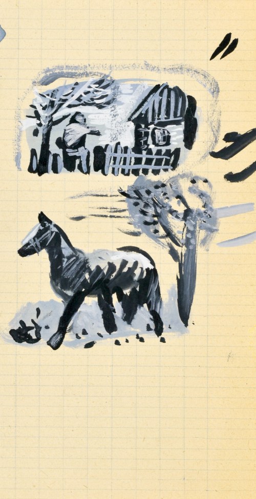 Ludwik MACIĄG (1920-2007), Przed wiejską chatą