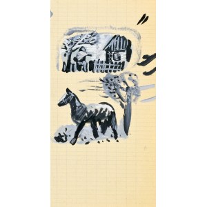 Ludwik MACIĄG (1920-2007), Przed wiejską chatą