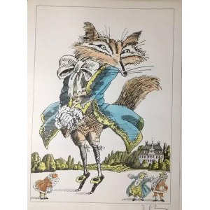 JANUSZ STANNY, Jean de la Fontaine - Bajki, Ilustracje do Bajek Jeana De La Fontaine'a, 1985 r.