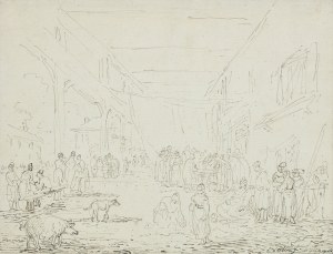 Jan Piotr Norblin de la Gourdaine (1745-1830), Hala targowa w Opolu Lubelskim, 1794
