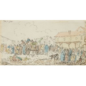 Jan Piotr Norblin de la Gourdaine (1745-1830), Dzień targowy w Opolu Lubelskim, 1794
