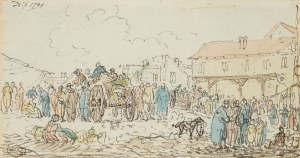 Jan Piotr Norblin de la Gourdaine (1745-1830), Dzień targowy w Opolu Lubelskim, 1794