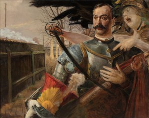 Jacek Malczewski (1854-1929), Portret Wojciecha Kossaka z Belloną, 1906