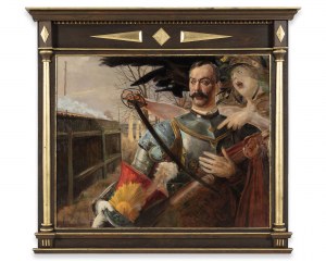 Jacek Malczewski (1854-1929), Portret Wojciecha Kossaka z Belloną, 1906