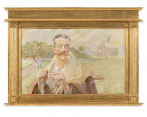 Jacek Malczewski (1854-1929), Portret mężczyzny na tle pejzażu, 1920