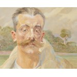 Jacek Malczewski (1854-1929), Portret mężczyzny na tle pejzażu, 1920