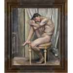 Wojciech Weiss (1875-1950), Model na taborecie, 1919