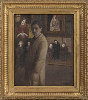 Maurycy Minkowski (1881-1930), Autoportret w studio, 1919