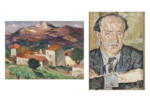 Mela Muter (1876-1967), Pejzaż z południa Francji, ok. 1923 / Portret pisarza, lata 1940-1945 (obraz dwustronny)
