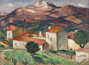 Mela Muter (1876-1967), Pejzaż z południa Francji, ok. 1923 / Portret pisarza, lata 1940-1945 (obraz dwustronny)