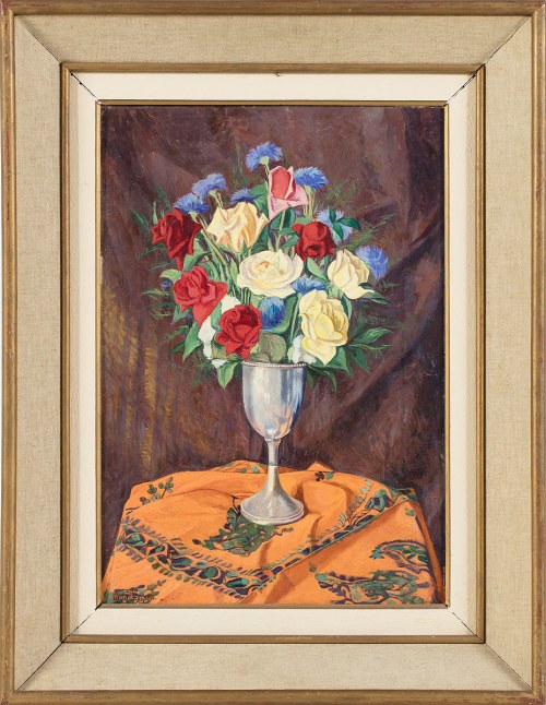 Szymon Mondzain (1890-1979), Róże i chabry w srebrnym pucharze