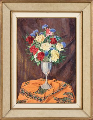 Szymon Mondzain (1890-1979), Róże i chabry w srebrnym pucharze