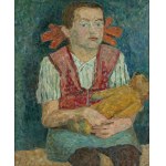 Andrzej Wróblewski (1927-1957), Dziewczynka z misiem, ok. 1946