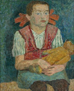 Andrzej Wróblewski (1927-1957), Dziewczynka z misiem, ok. 1946
