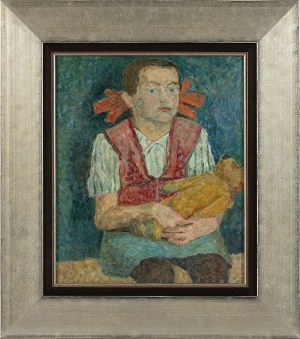 Andrzej Wróblewski (1927-1957), Dziewczynka z misiem, ok. 1946