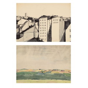 Andrzej Wróblewski (1927-1957), Roofs No. 614 / Landscape No. 614, 1954