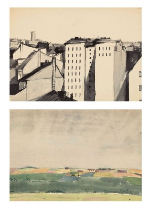 Andrzej Wróblewski (1927-1957), Dachy nr 614 / Pejzaż nr 614, 1954