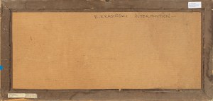 Edward Krasiński (1925-2004), INTERWENCJA - BŁĘKITNA LINIA biegnąca wzdłuż reprodukcji obrazu Jana Matejki Bitwa pod Grunwaldem
