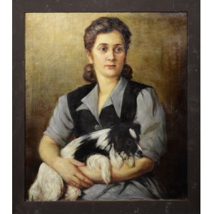 Stanislaw ZAWADZKI (1878-1960), Portrait of a woman with a dog