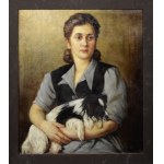 Stanisław ZAWADZKI (1878-1960), Portret kobiety z pieskiem