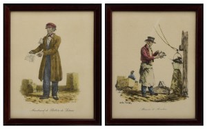 Carle VERNET (1758-1836) - według, Para grafik - uliczni handlarze