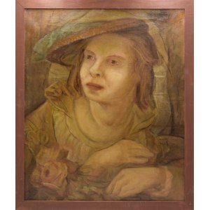Artista non specificato, Signora con una rosa