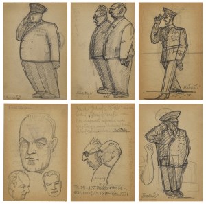 Aleksander ŻURAKOWSKI (1892-1978), Trzy kartki ze szkicownika, 1955 r.