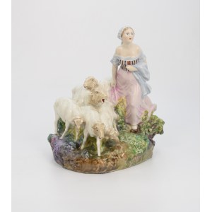 Shepherdess with sheep