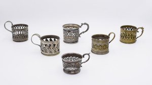 Set of 6 glass baskets