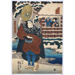 Utagawa Kuniyoshi (1798-1861), Farewell on a snowy day, ca. 1848
