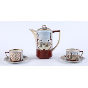 Service en porcelaine pour deux personnes avec décoration de style japonais