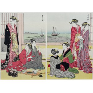Kiyonaga Torii (1752-1815), Teahouse in Shinagawa, from the series Twelve Months in the South, Adachi Publishing House, Japan, ca. 1960.