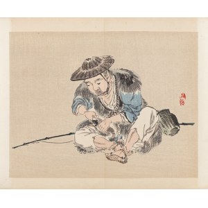 Kōno Bairei (1844-1895), published by Yamada Shinzaburo, Fisherman, Kyoto, 1913.