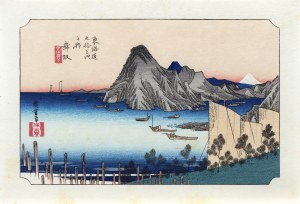 Utagawa Hiroshige (1797 - 1858), Maisaka, widok z Imagiri, z serii: Pięćdziesiąt trzy stacje na gościńcu Tōkaidō, Japonia, okres Showa (po 1960 r.)