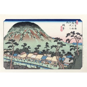 Keisai Eisen (1790 - 1848), Sakamoto, z serii: Sześćdziesiąt dziewięć stacji Kiso Kaido, wyd. Nihon Hanga Kenkyujo, Japonia, okres Showa, lata 1960 -1970