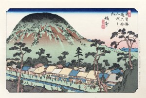Keisai Eisen (1790 - 1848), Sakamoto, z serii: Sześćdziesiąt dziewięć stacji Kiso Kaido, wyd. Nihon Hanga Kenkyujo, Japonia, okres Showa, lata 1960 -1970
