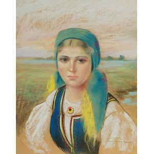 Stanisław GRZYMS (XX w.), Portret dziewczyny, ok. 1930