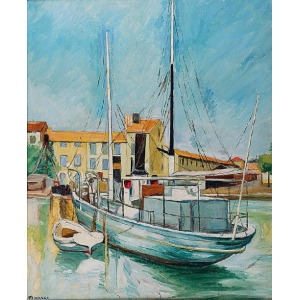 Simon MONDZAIN (1890-1979), La bateau blanc - W porcie