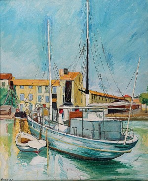 Simon MONDZAIN (1890-1979), La bateau blanc - W porcie