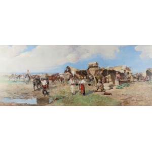 Tadeusz AJDUKIEWICZ (1852-1916), Scena bałkańska, 1905