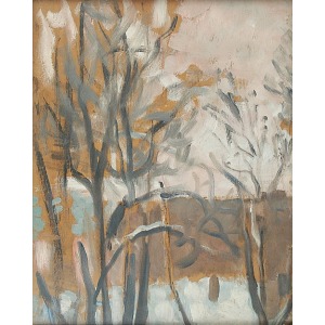 Tymon NIESIOŁOWSKI (1882-1965), Zima w Wilnie - Pejzaż z drzewami, 1949