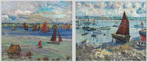 Leon KAUFMANN KAMIR (1872-1933), Regaty w Treboul (Finiste`re) - para obrazów, 1909