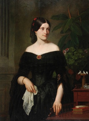 Adolf SCHMIDT (1827-1880), Portret młodej damy w czarnej sukni, 1847