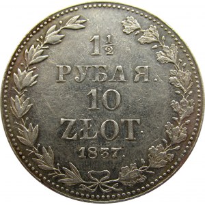 Mikołaj I, 1 1/2 rubla/10 złotych 1837, Warszawa, mała data 